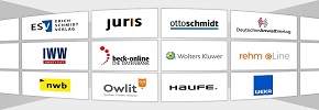 Collage von Logos von Anbietern Juristischer Datenbanken