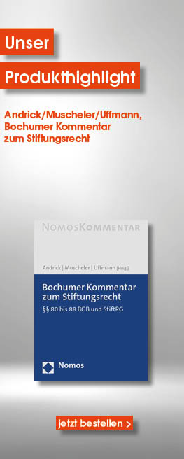 Cover des Bochumer Kommentar zum Stiftungsrecht von Andrick/Muscheler/Uffmann