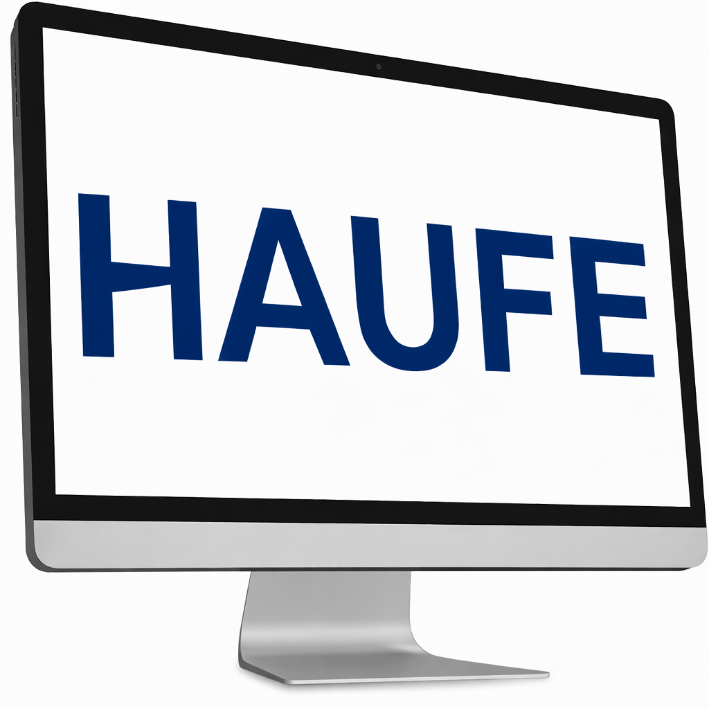 Haufe Logo auf einem Monitor