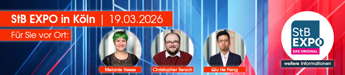 Banner für die Steuerberater EXPO 2026 am 19.03.2026 in Köln | Freikarten-Verlosung | weitere Informationen