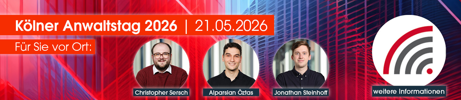 Kölner Anwaltstag 2026 | KAT26 am 21.05.2026! Weitere Informationen...